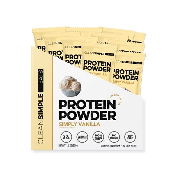 Protein Powder: Simply Vanilla (10 Single Serving Stick Packs)