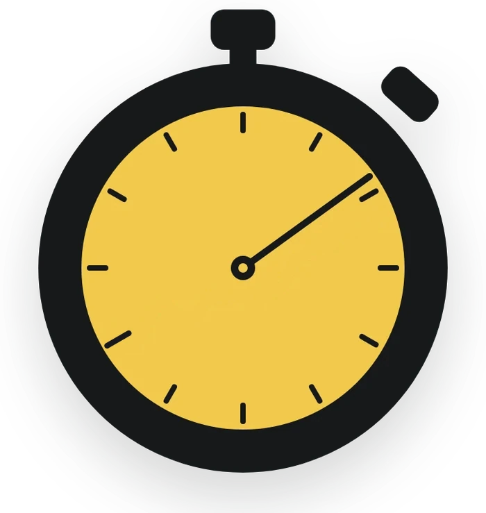 A stopwatch whose dial shows a rising chart